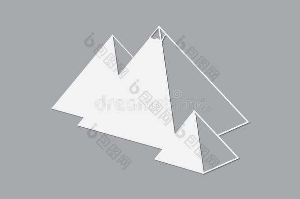 组关于金字塔关于埃及矢量说明使用白色的颜色