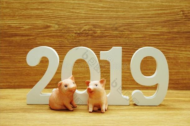 2019年关于猪幸福的观念幸福的新的年背景