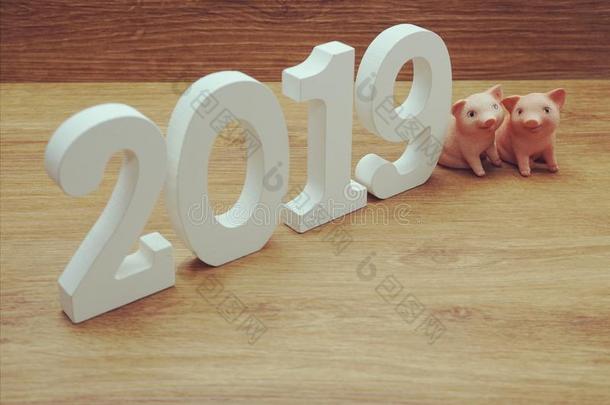 2019年关于猪幸福的观念幸福的新的年背景