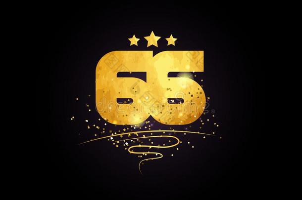 <strong>66</strong>数字偶像设计和金色的星和闪烁