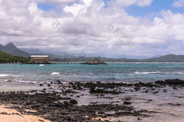 考波小海湾看法从考波湾,瓦胡岛,美国夏威夷州