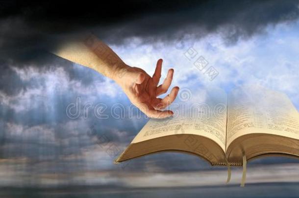 神的手关于上帝敞开的神圣的圣经精神的