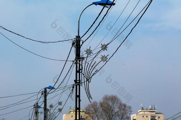 大街光极装饰为圣诞节采用欧洲