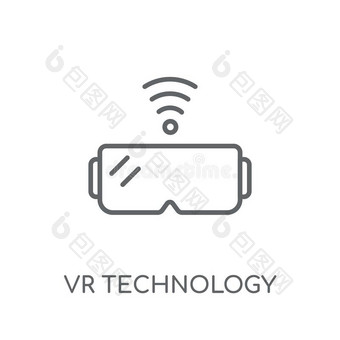 VirtualReality虚拟现实科技直线的偶像.现代的梗概VirtualReality虚拟现实科技标识反对票图片