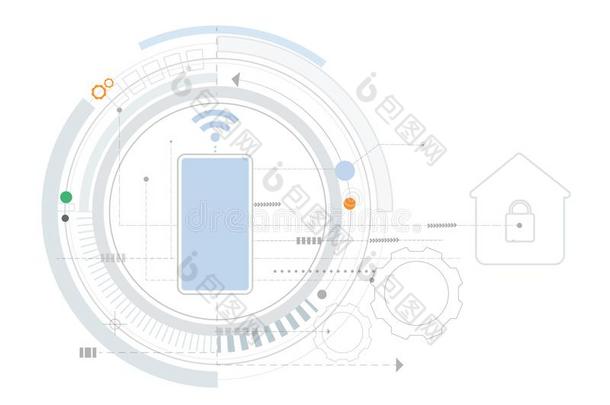 聪明的家科技控制保护体系矢量将来时