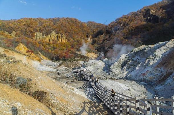 诺贝图温泉采用秋,北海道,黑色亮漆