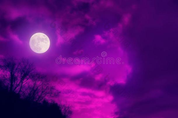 指已提到的人风景是（be的三单形式满的月亮关于质子塑料制品紫色的粉红色的云