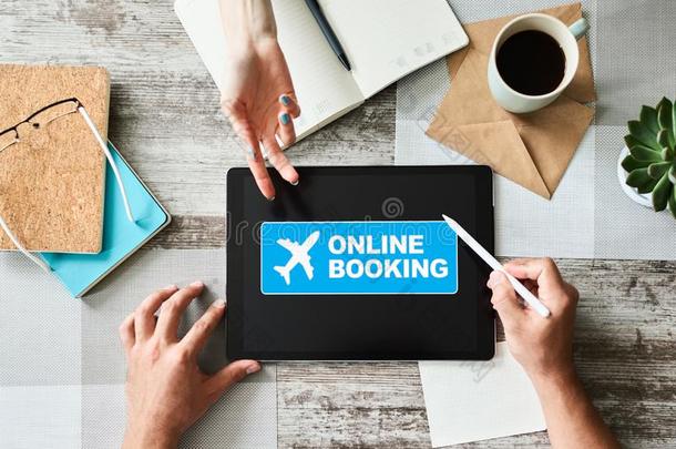 飞行票预约在线的服务向装置屏幕.互联网