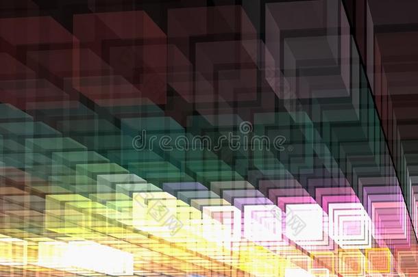 立方形的东西透镜背景-抽象的数字发电的illustrate举例说明