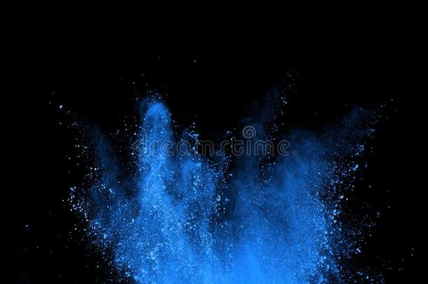 抽象的蓝色粉飞溅的背景,使结冰运动关于颜色