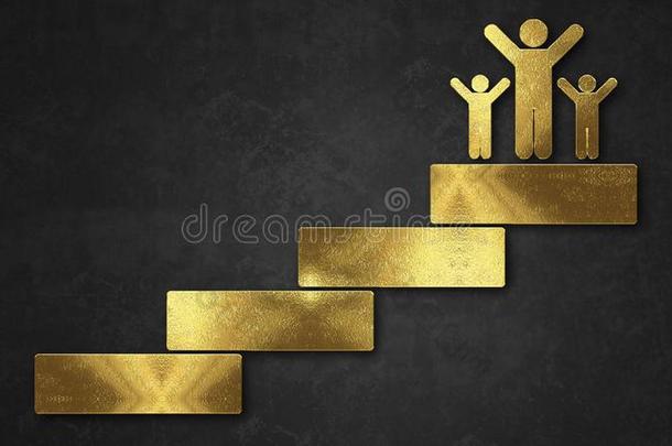成功商人起立向最高的楼梯.