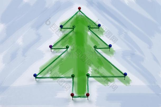 圣诞节树使关于插脚和线