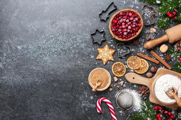 圣诞节背景.表为假日烘焙甜饼干和IntergrapCorporation鹰图公司