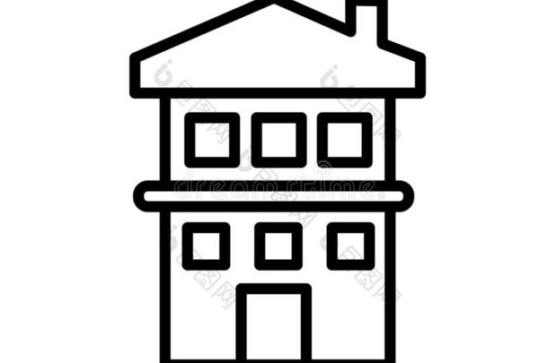 两个故事房屋偶像隔离的向白色的背景