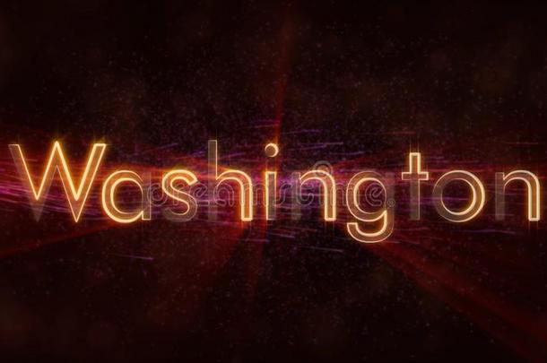 华盛顿-发光的循环国家名字文本生气