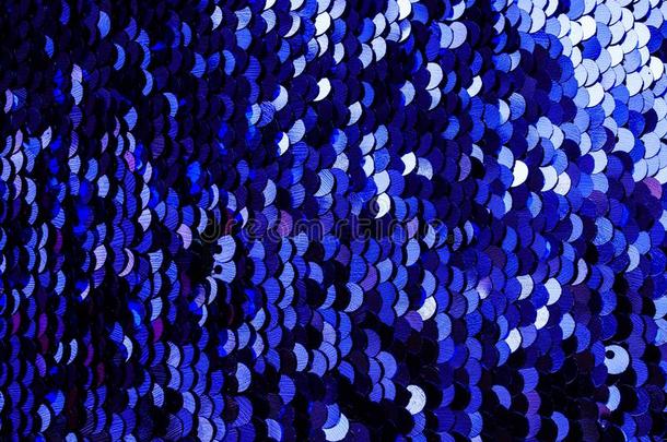 闪闪发光织地粗糙的背景和签关于缝发光的蓝色ShanghaiTextileResearcInstitute上海市纺织科学研究院