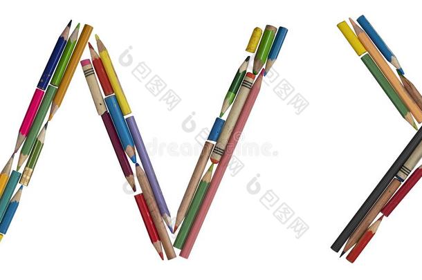 字母表-文学:wickets三柱门字母x,字母表使从富有色彩的用过的铅笔