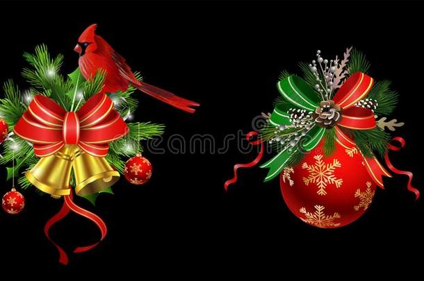 圣诞节节日的装饰从圣诞节树树枝