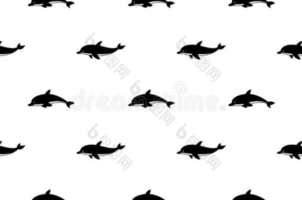 海豚无缝的模式鱼说明<strong>鲸鲨</strong>鱼鱼鳍围巾