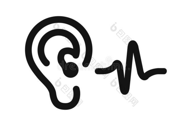耳朵听力声音偶像.听力帮助符号-矢量