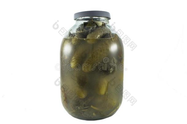 黄瓜罐装的采用指已提到的人小的玻璃罐子隔离的