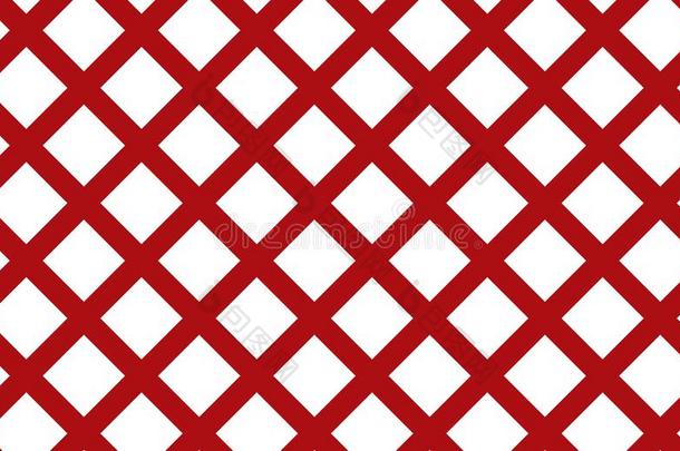 红色的和白色的格子呢彩格呢模式.质地从菱形为-Poland波兰
