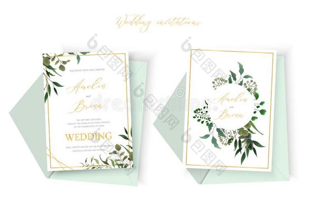 婚礼花的金色的招待卡片信封救助指已提到的人日期