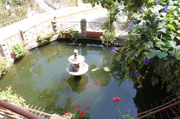 八边形的水池,修道院关于圣人般的人茅房采用指已提到的人荒野