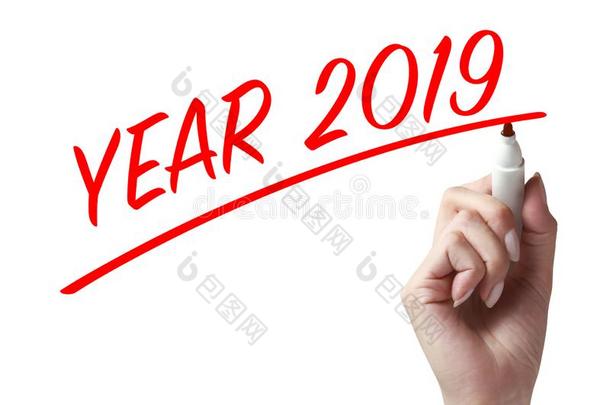 幸福的新的年2019和手