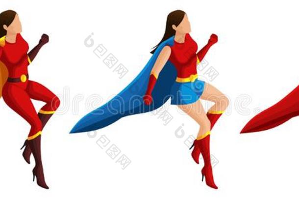 等距放置关于超级英雄女儿采用一套衣服,飞,3英语字母表中的第四个字母字符,他