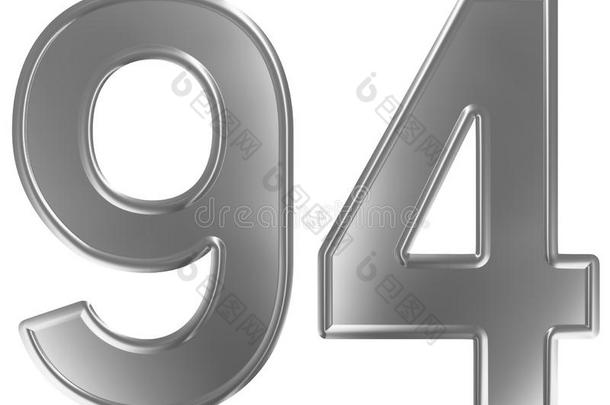 数词94,num.九十num.四,隔离的向白色的背景,3英语字母表中的第四个字母ren英语字母表中的第四个字母er