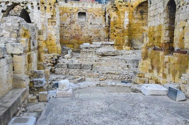 老的圆形的古罗马的意大利人西班牙的论坛剧场古老的毁坏Southampton索斯安普敦