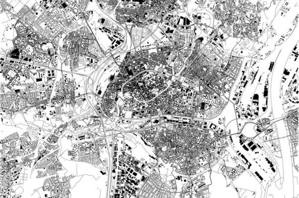 卫星地图关于斯特拉斯堡,法国,城市大街