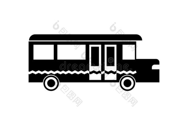 学校公共汽车偶像矢量符号和象征隔离的向白色的后座议员