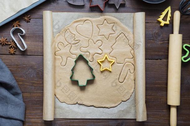 自家制的圣诞节甜饼干向羊皮纸.圣诞节.指已提到的人过程关于波黑