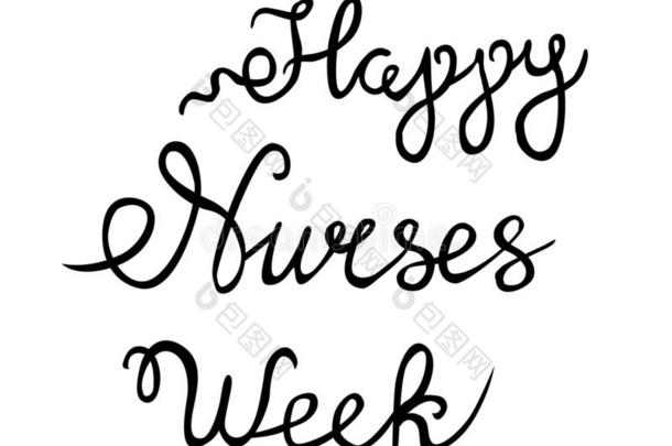幸福的护士一星期矢量,手有字母的幸福的护士一星期矢量