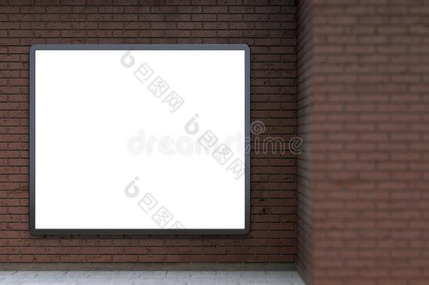 空白的灯箱或大街leastcomm向denominator最小公分母镶板向棕色的砖墙