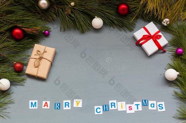 圣诞节背景圣诞节树新的年礼物布置布置at