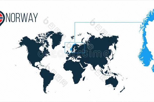 挪威位置向指已提到的人世界地图为信息图表.全部的世界civilianobserverunit文官观察设备