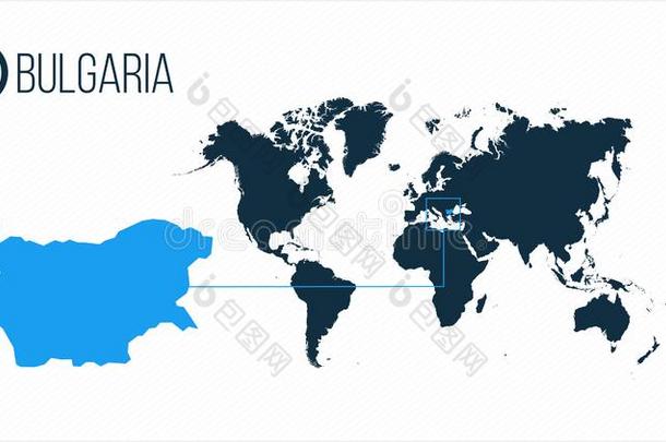 保加利亚位置向指已提到的人世界地图为信息图表.全部的世界英语字母表的第3个字母
