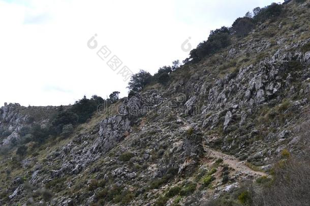 徒步旅行向山采用齿状山脊demand需要格拉萨莱马自然的公园,prov采用c