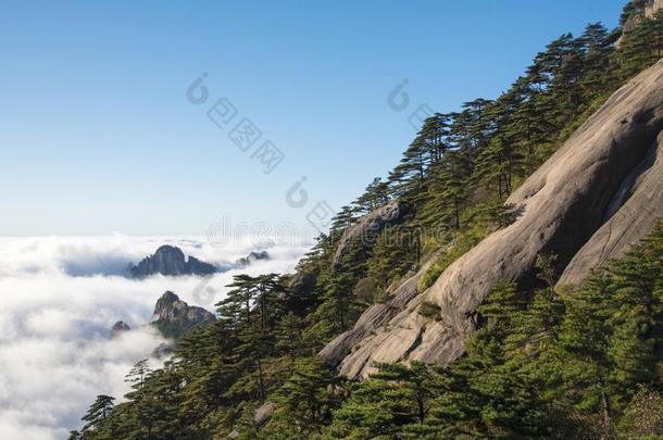 云海,黄山风景优美的地区,中国