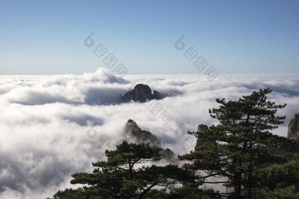 云海,黄山风景优美的地区,中国