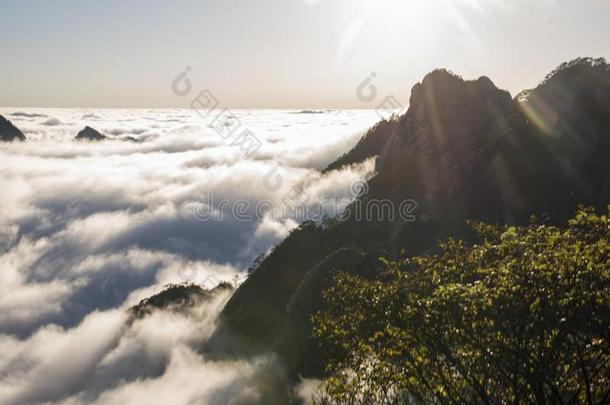 云海,黄山风景优美的地区,中国