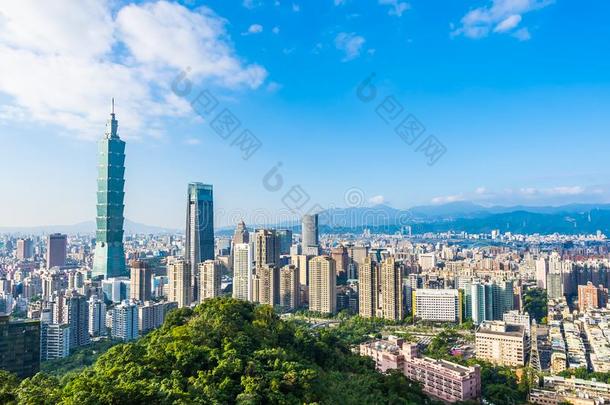 美丽的风景和城市风光照片关于台北101建筑物和综合症状