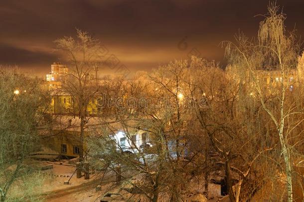冬采用指已提到的人城市.夜被雪困住的城市