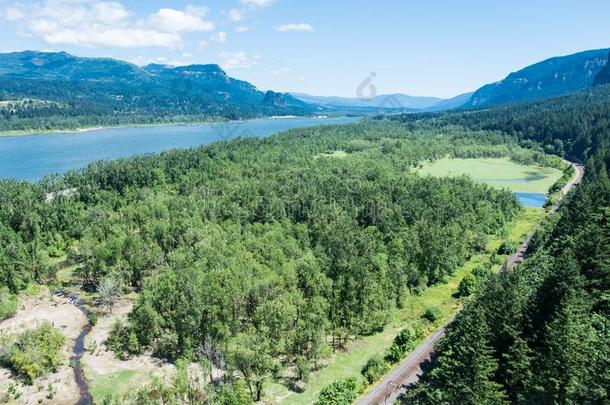 风景优美的观点从指已提到的人哥伦比亚河山峡采用俄勒冈州