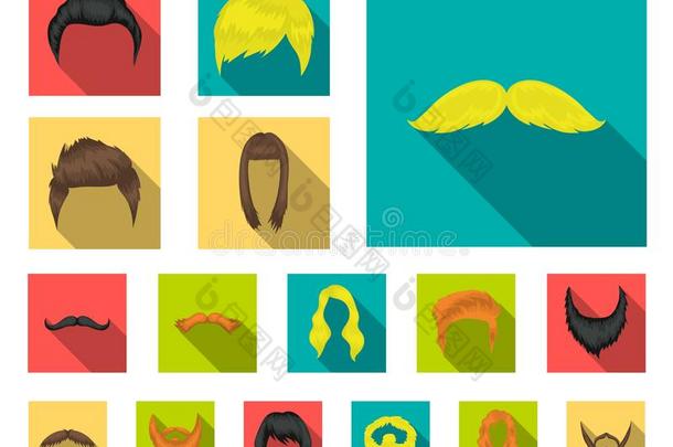 胡子和胡须,发型平的偶像采用放置收集为