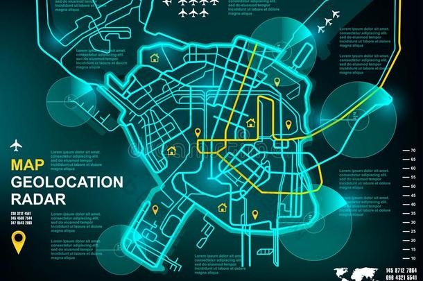 <strong>地理</strong>定位雷达屏幕界面,GlobalPositionSystem全球定位系统科技屏幕,location位置