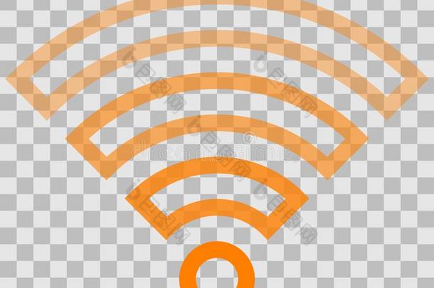 WirelessFidelity基于IEEE802.11b标准的无线局域网象征偶像-桔子画出的轮廓透明的,隔离的-vectogr